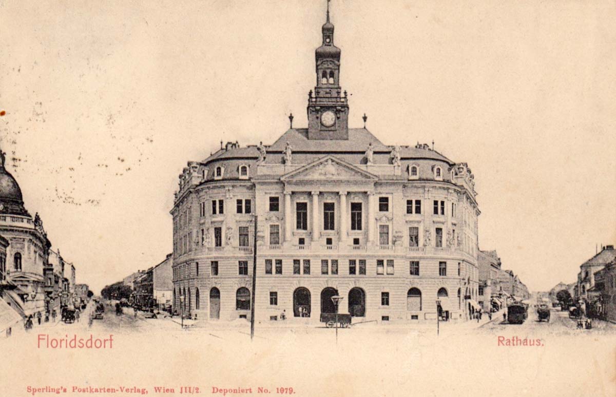Vienna. Floridsdorf - Town Hall with a view of the Prague and Brno Streets, 1905