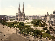 Vienna. Maximilian Place and Votive Church, between 1890 and 1900